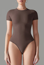 Load image into Gallery viewer, Round Neck Short Sleeve Active Bodysuit
