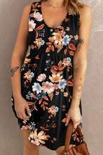 Load image into Gallery viewer, Printed Scoop Neck Sleeveless Buttoned Dress