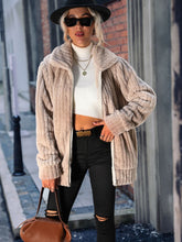 Load image into Gallery viewer, Zip-Up Collared Ribbed Jacket