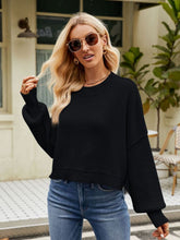 Load image into Gallery viewer, Round Neck Dropped Shoulder Sweater