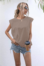 Load image into Gallery viewer, Round Neck Cap Sleeve Tee