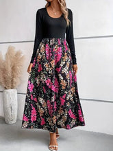 Load image into Gallery viewer, Floral Round Neck Long Sleeve Maxi Dress