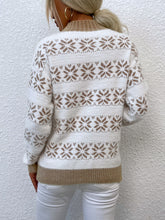 Load image into Gallery viewer, Snowflake Pattern Mock Neck Sweater
