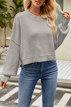 Load image into Gallery viewer, Round Neck Dropped Shoulder Sweater