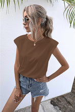 Load image into Gallery viewer, Round Neck Cap Sleeve Tee