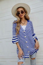 Load image into Gallery viewer, Striped Button Up Long Sleeve Cardigan