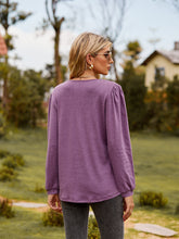 Load image into Gallery viewer, Puff Sleeve Ruffle Trim Blouse