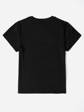 Load image into Gallery viewer, Letter Graphic Round Neck Short Sleeve T-Shirt