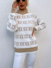Load image into Gallery viewer, Snowflake Pattern Mock Neck Sweater