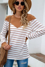 Load image into Gallery viewer, Striped Round Neck Long Sleeve T-Shirt
