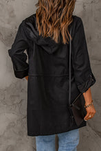 Load image into Gallery viewer, Double Take Drawstring Hooded Longline Jacket