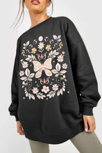 Load image into Gallery viewer, Simply Love Full Size Flower and Butterfly Graphic Sweatshirt