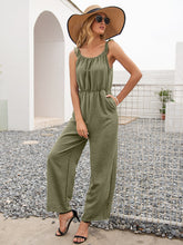 Load image into Gallery viewer, Round Neck Sleeveless Jumpsuit with Pockets