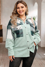 Load image into Gallery viewer, Plus Size Plaid Snap Down Jacket with Pockets