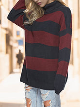 Load image into Gallery viewer, Striped Turtleneck Long Sleeve Sweater