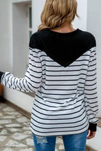Load image into Gallery viewer, Striped Round Neck Long Sleeve T-Shirt