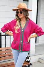 Load image into Gallery viewer, Waffle Knit V-Neck Cardigan with Pocket