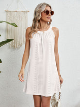 Load image into Gallery viewer, Eyelet Grecian Neck Mini Dress