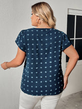 Load image into Gallery viewer, Plus Size Swiss Dot V-Neck Flutter Sleeve Tee