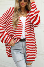 Load image into Gallery viewer, Striped Button Up Long Sleeve Cardigan