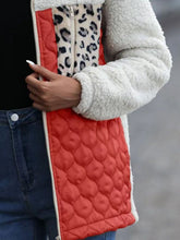 Load image into Gallery viewer, Leopard Color Block Zip-Up Jacket
