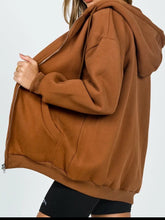 Load image into Gallery viewer, Zip-Up Drawstring Hoodie