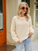 Load image into Gallery viewer, Openwork Round Neck Sweater