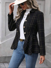 Load image into Gallery viewer, Ruffle Hem Collared Blazer