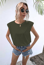 Load image into Gallery viewer, Round Neck Cap Sleeve Tee