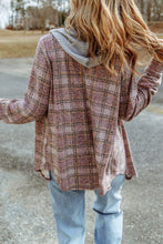 Load image into Gallery viewer, Double Take Plaid Long Sleeve Hooded Jacket