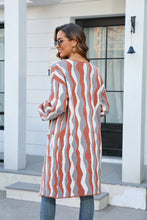 Load image into Gallery viewer, Printed Open Front Pocketed Cardigan