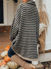 Load image into Gallery viewer, Striped Turtleneck Sweater with Pockets