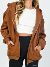 Load image into Gallery viewer, Zip-Up Drawstring Hoodie