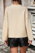 Load image into Gallery viewer, Mock Neck Dropped Shoulder Pullover Sweater
