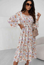 Load image into Gallery viewer, Floral Smocked Square Neck Dress