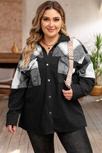 Load image into Gallery viewer, Plus Size Plaid Snap Down Jacket with Pockets