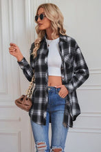Load image into Gallery viewer, Plaid Button Up Dropped Shoulder Outerwear