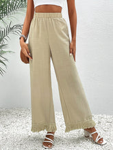 Load image into Gallery viewer, Fringe Detail Wide Leg Pants