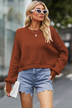 Load image into Gallery viewer, Round Neck Drop Shoulder Long Sleeve Sweater