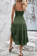 Load image into Gallery viewer, Tie-Shoulder Tiered Midi Dress