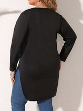 Load image into Gallery viewer, Plus Size Slit Long Sleeve T-Shirt
