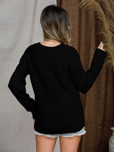 Load image into Gallery viewer, Openwork Round Neck Raglan Sleeve Sweater