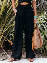 Load image into Gallery viewer, Full Size Smocked Waist Wide Leg Pants