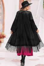 Load image into Gallery viewer, Opne Front Fringe Detail Long Sleeve Cardigan