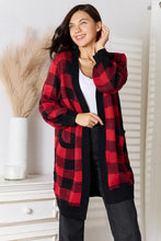 Load image into Gallery viewer, Heimish Full Size Plaid Open Front Cardigan with Pockets