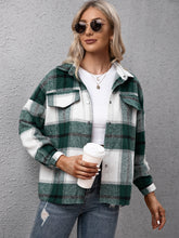Load image into Gallery viewer, Plaid Long Sleeve Shirt Jacket