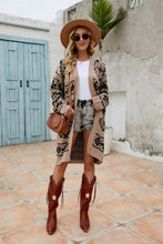 Load image into Gallery viewer, Printed Long Sleeve Cardigan with Pocket