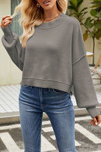 Load image into Gallery viewer, Round Neck Dropped Shoulder Sweater