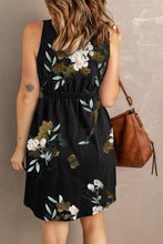 Load image into Gallery viewer, Printed Scoop Neck Sleeveless Buttoned Dress