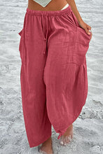 Load image into Gallery viewer, Full Size Pocketed Drawstring Wide Leg Pants